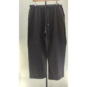 Quince Women 100% Organic Cotton Gauze Straight Leg Black Pants XL